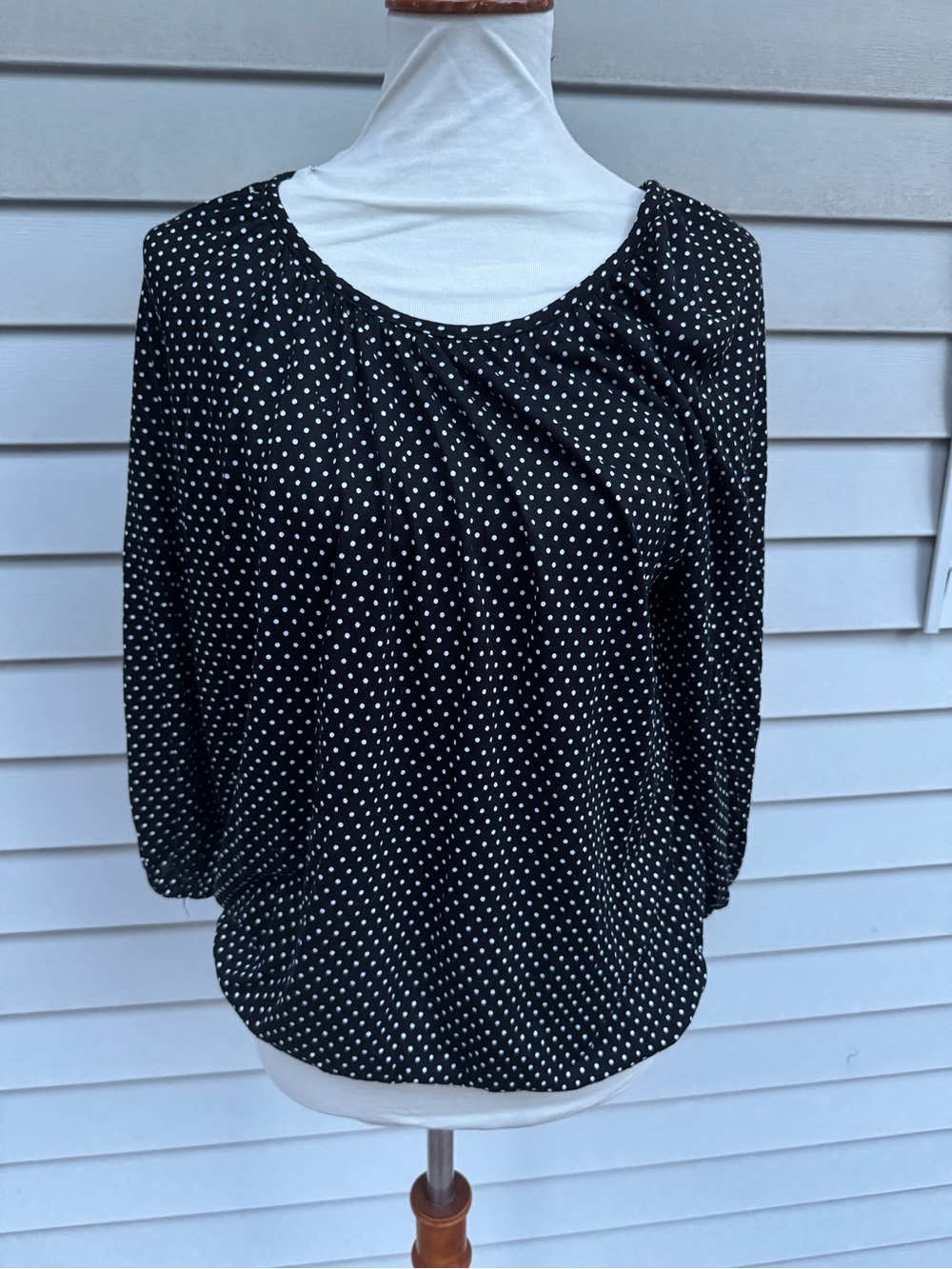 Michael Kors Black Polka Dot top petite